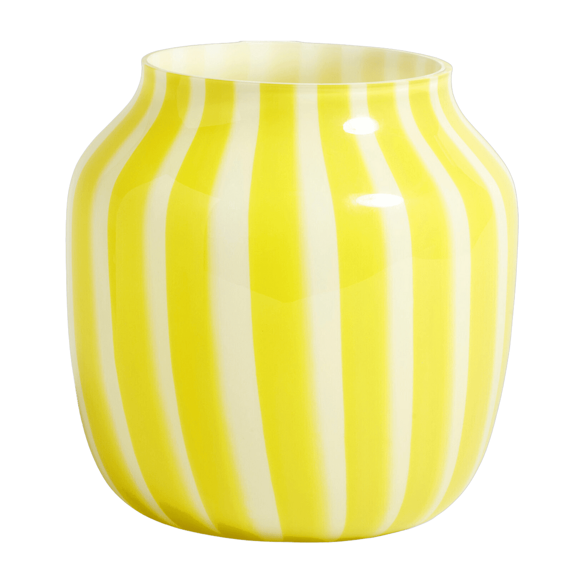 Vase en verre large jaune 22 cm Juice - HAY - The Cool Republic