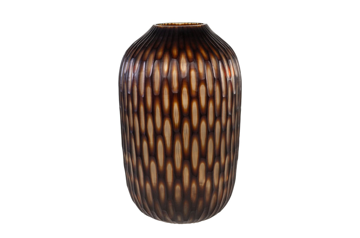 Vase en verre marron soufflé à la bouche 31x47,5cm - Versmissen - The Cool Republic