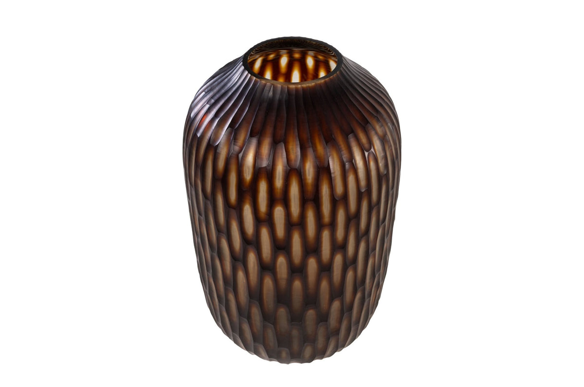 Vase en verre marron soufflé à la bouche 31x47,5cm - Versmissen - The Cool Republic