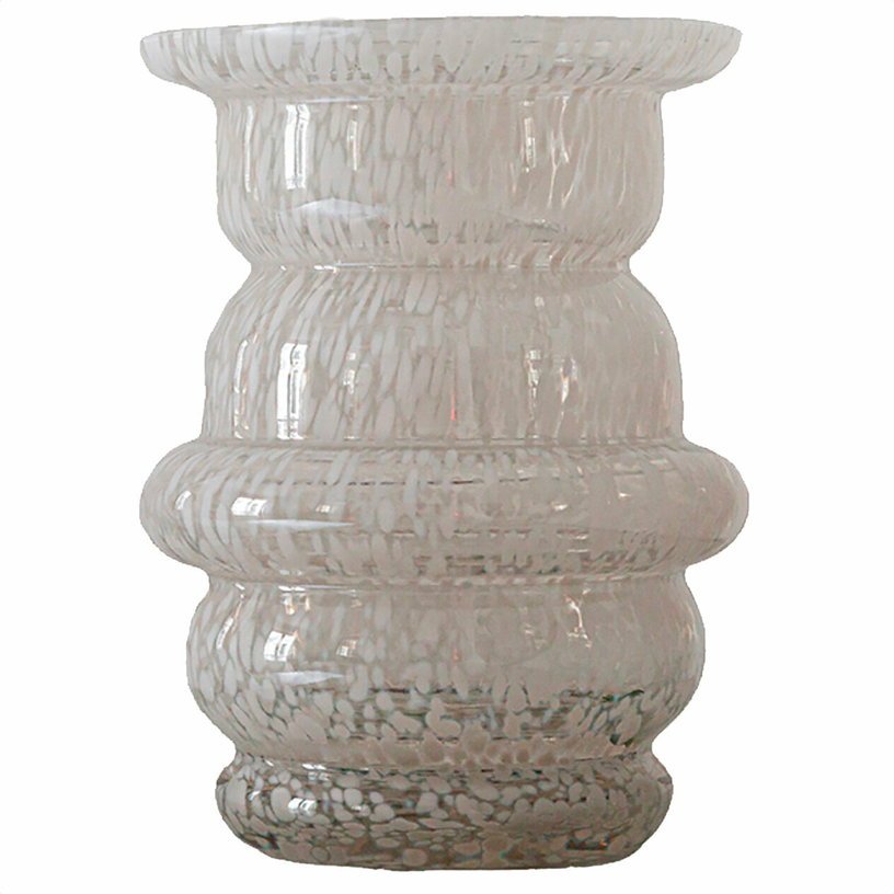 Vase en verre moucheté blanc Dôme - Cosin Paris - The Cool Republic