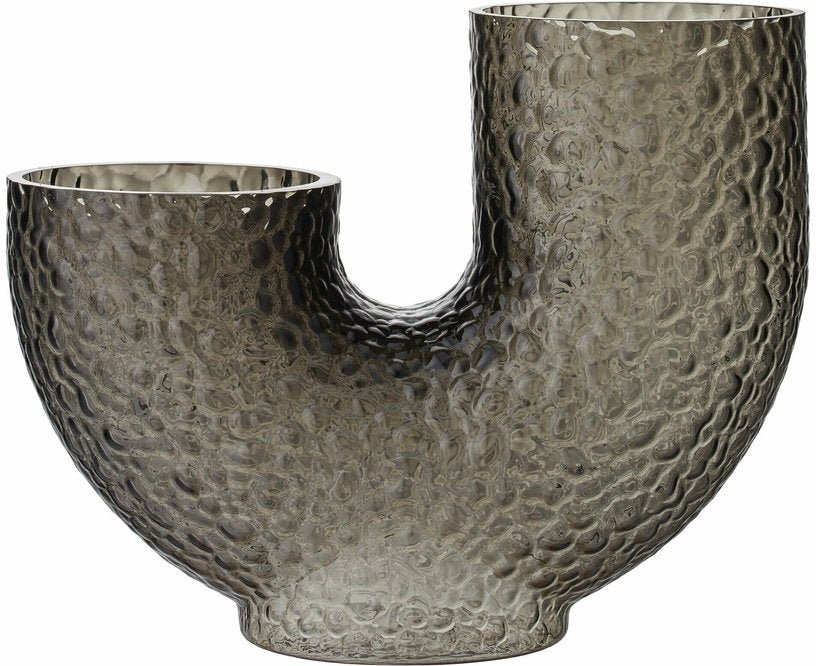 Vase en verre noir 26 cm Arura - AYTM - The Cool Republic