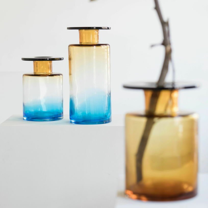 Vase en verre noir et ambre 22 cm Wind & Fire - Serax - The Cool Republic