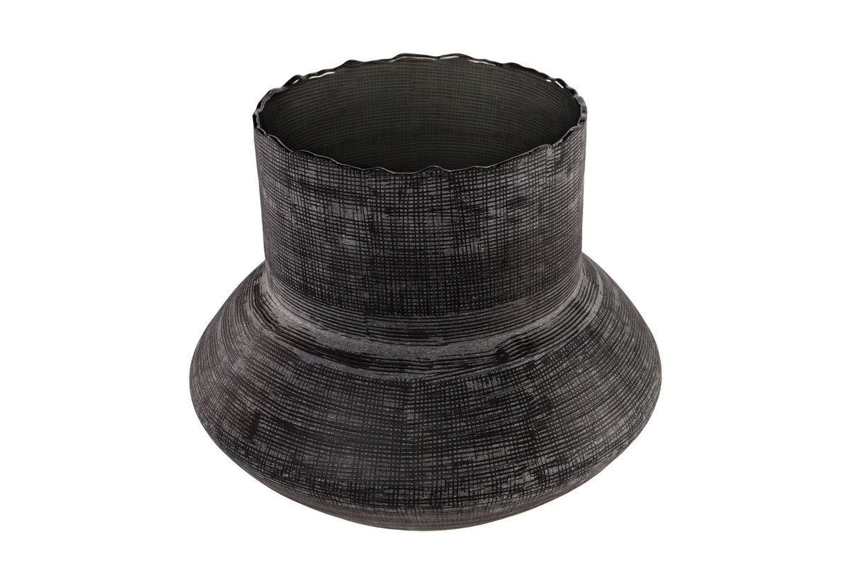 Vase en verre noir soufflé à la bouche 37x32,5cm - Versmissen - The Cool Republic