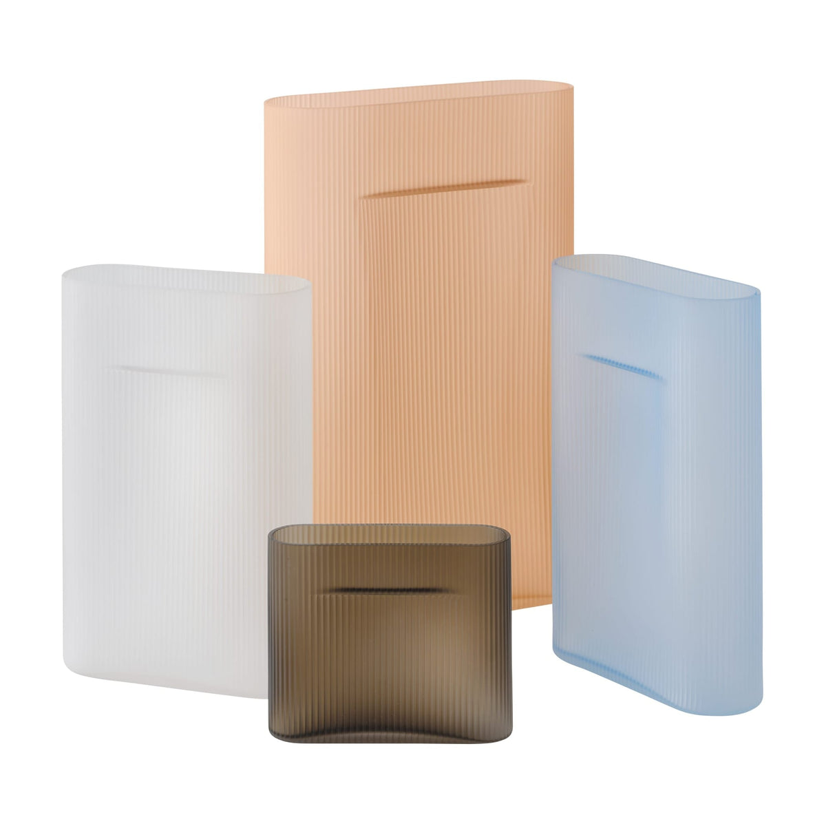 Vase en verre orange clair 48,5cm Ridge - Muuto — vue 5