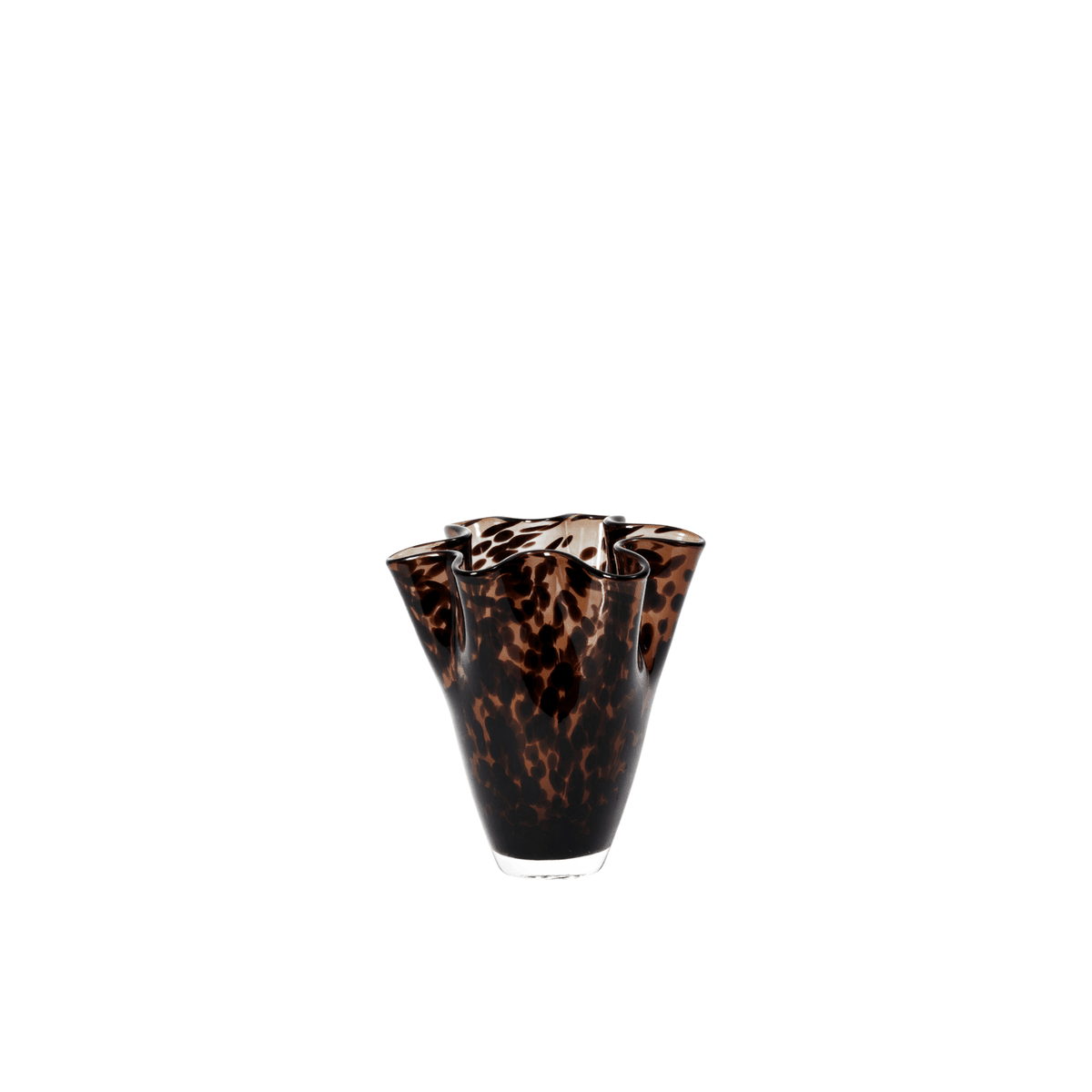 Vase en verre soufflé marron léopard 18x19cm Liva - Broste Copenhagen - The Cool Republic