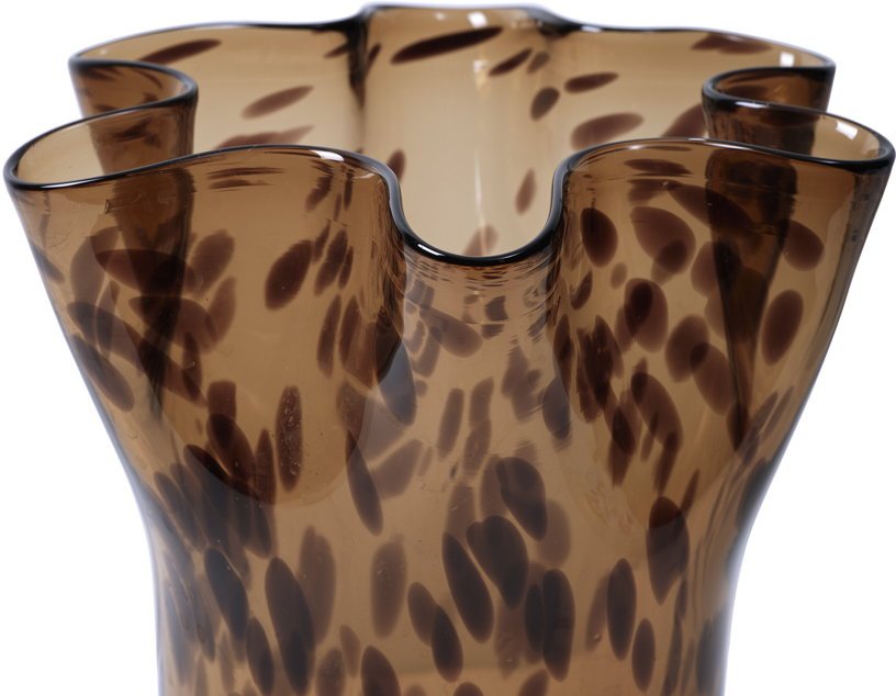 Vase en verre soufflé marron léopard 23x31,5cm Liva - Broste Copenhagen - The Cool Republic
