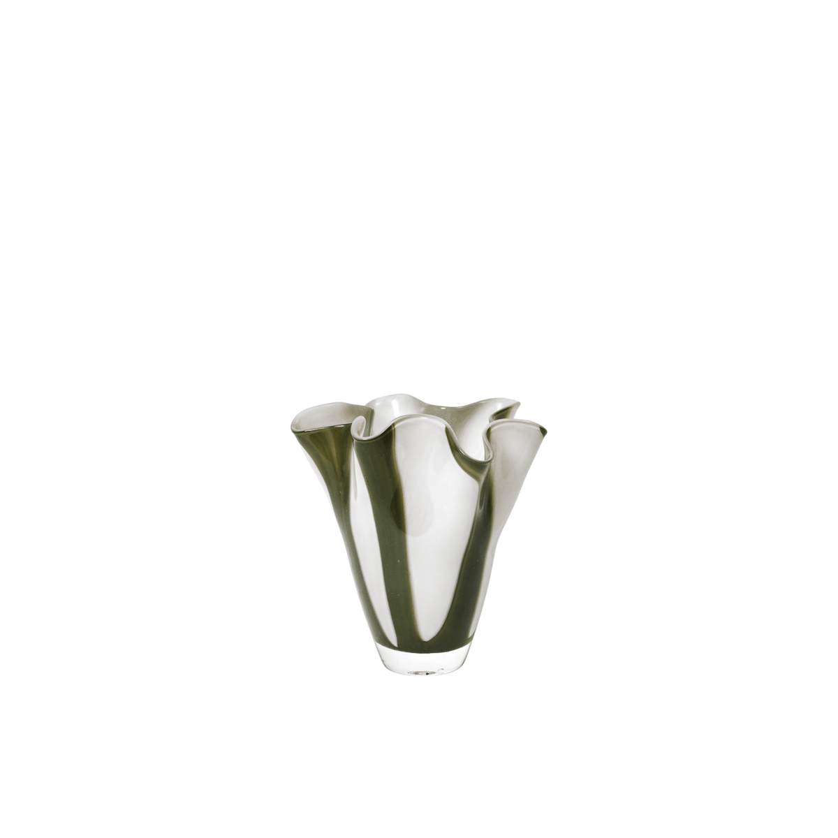 Vase en verre soufflé vert et blanc 18x19cm Liva - Broste Copenhagen - The Cool Republic