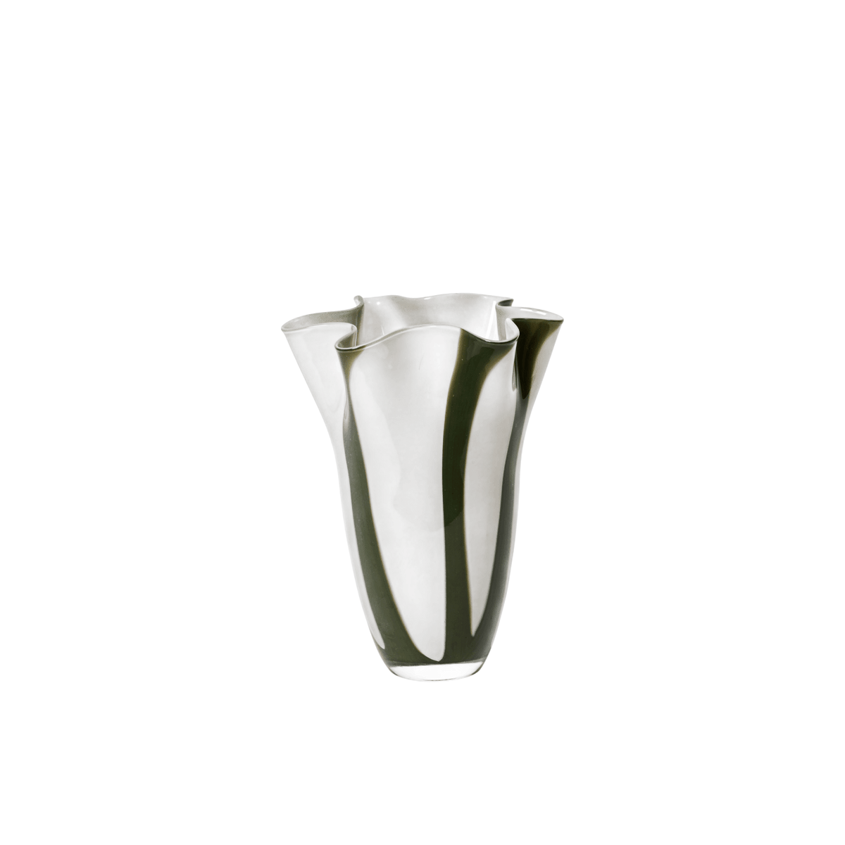 Vase en verre soufflé vert et blanc 23x31,5cm Liva - Broste Copenhagen - The Cool Republic