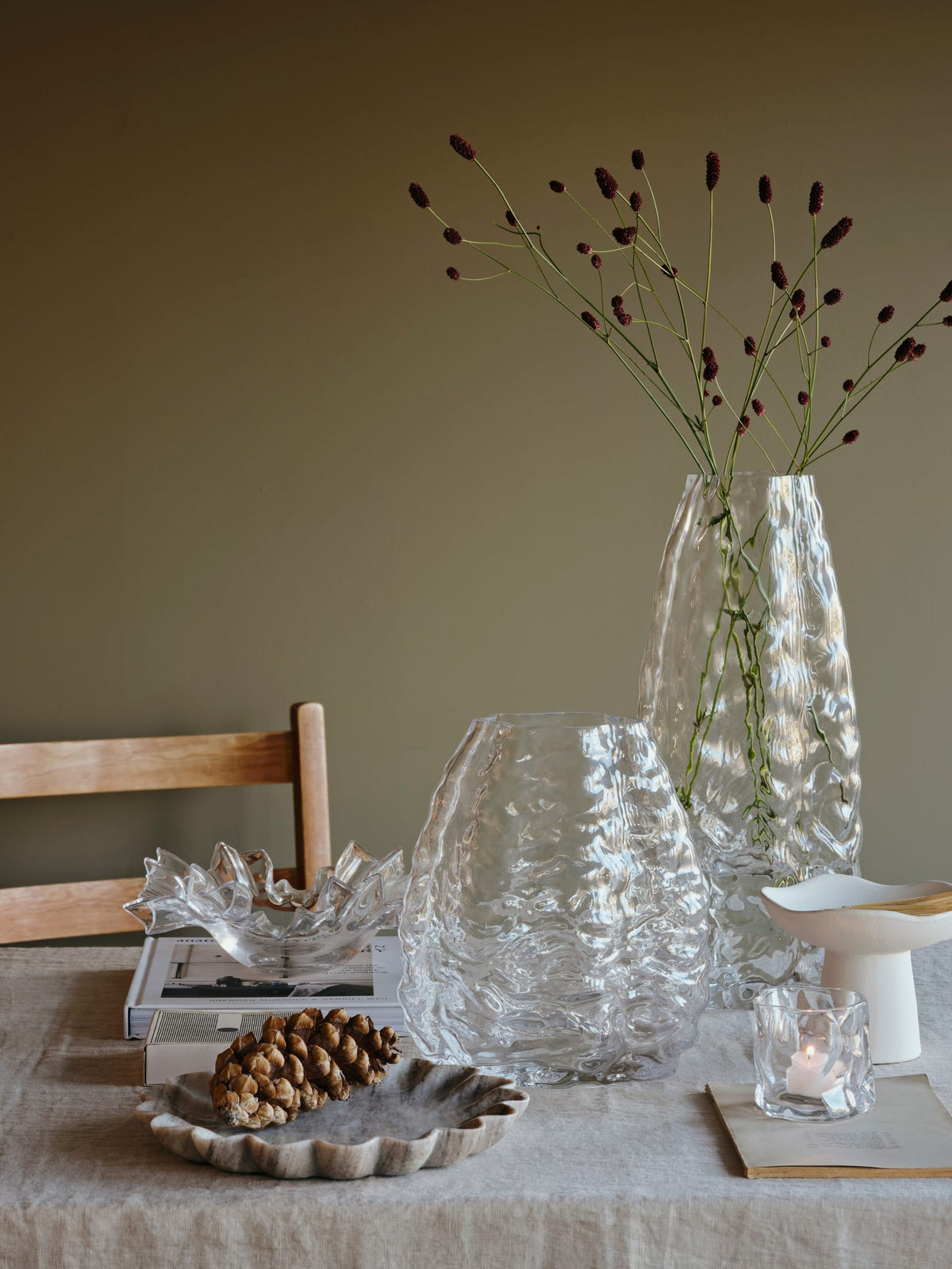 Vase en verre transparent 13x18x41cm Milla - Broste Copenhagen — vue 2