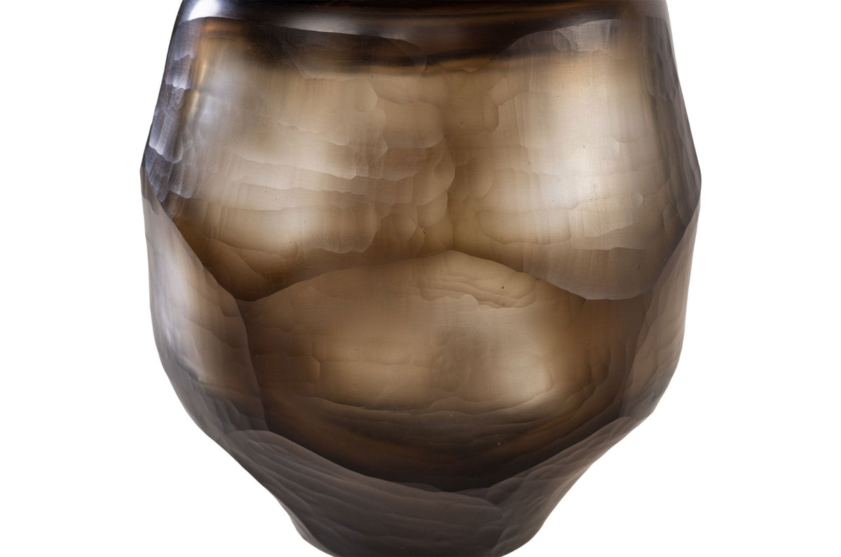 Vase en verre transparent marron 20x20,5cm Hurricane - Versmissen - The Cool Republic