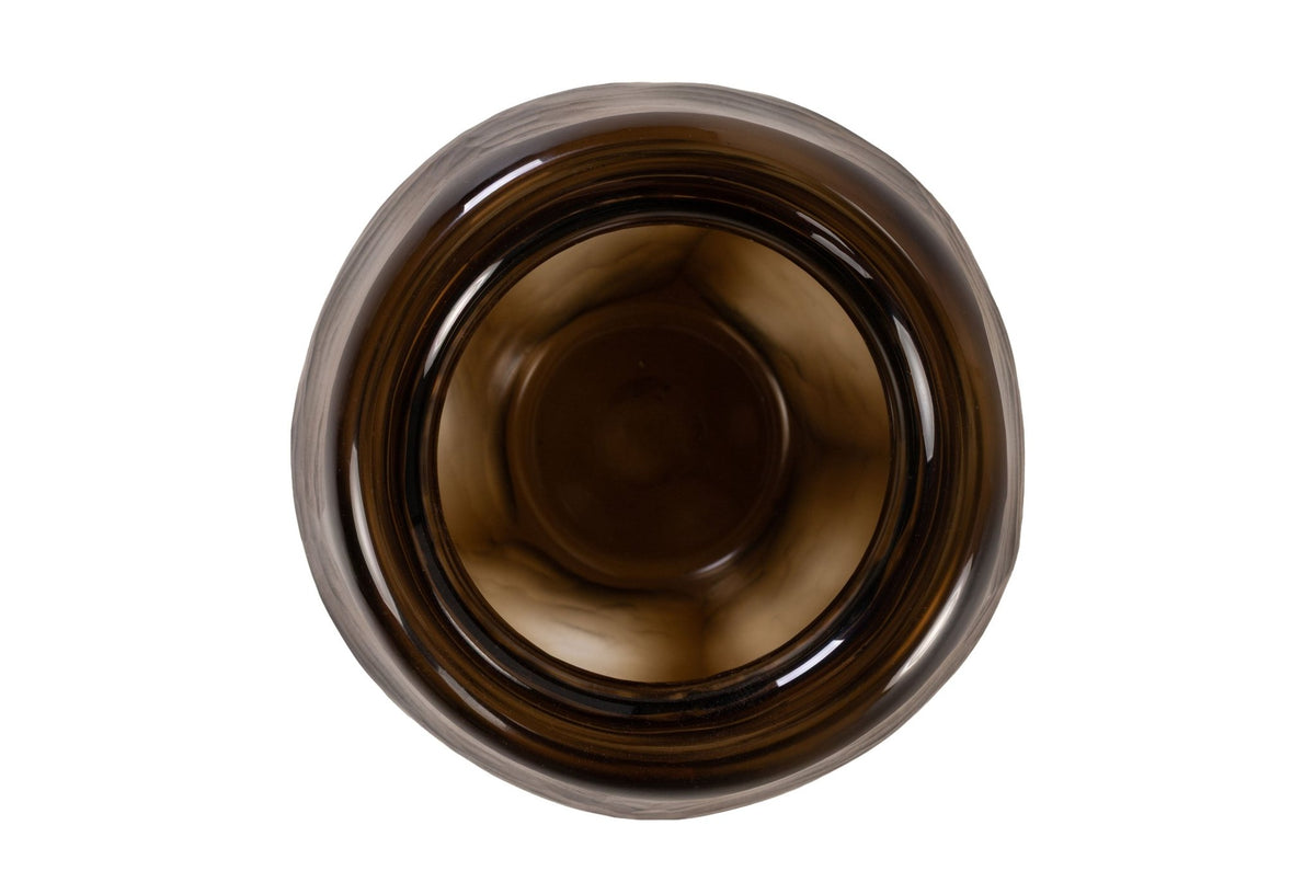 Vase en verre transparent marron 20x20,5cm Hurricane - Versmissen - The Cool Republic