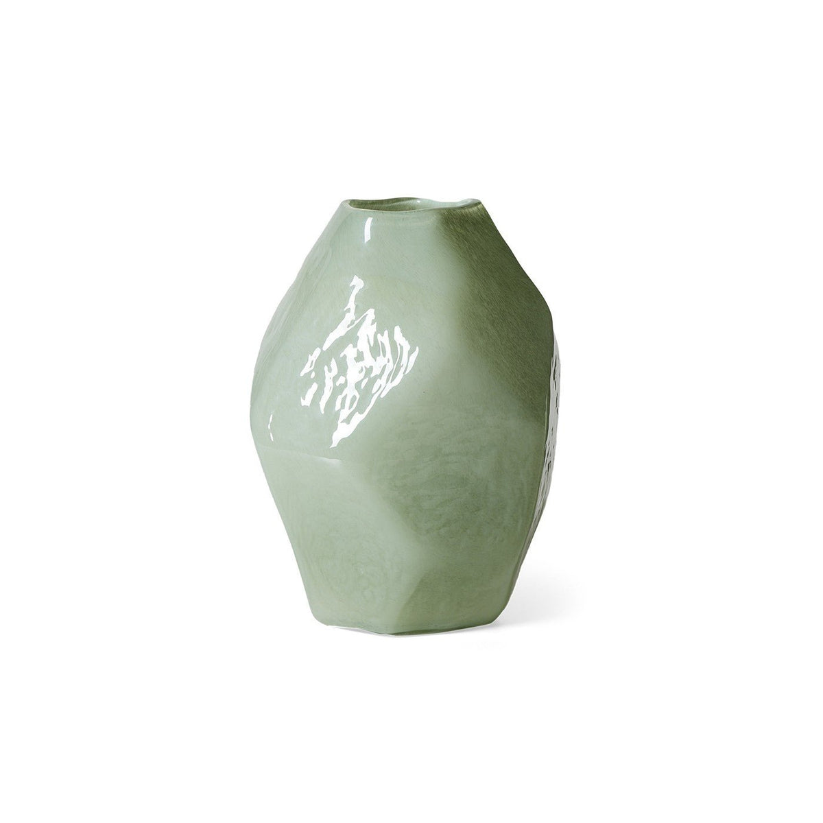 Vase en verre vert jade Gemstone - HKLIVING - The Cool Republic