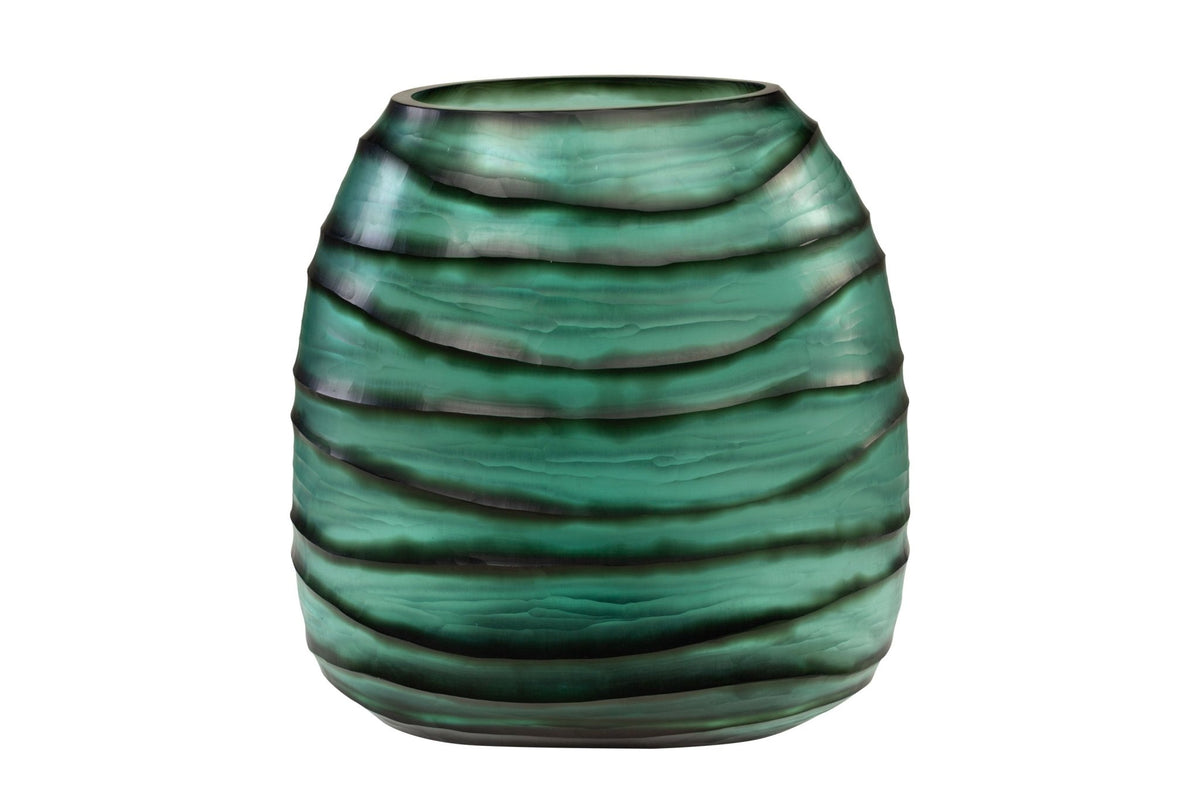 Vase en verre vert soufflé à la bouche 34x22,5x34cm - Versmissen - The Cool Republic