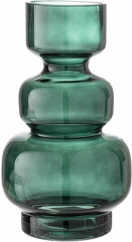 Vase en verre vert vague - Bloomingville - The Cool Republic