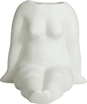 Vase femme assise en céramique blanc 14,5 x 16,5 cm Avaji - Nordal - The Cool Republic