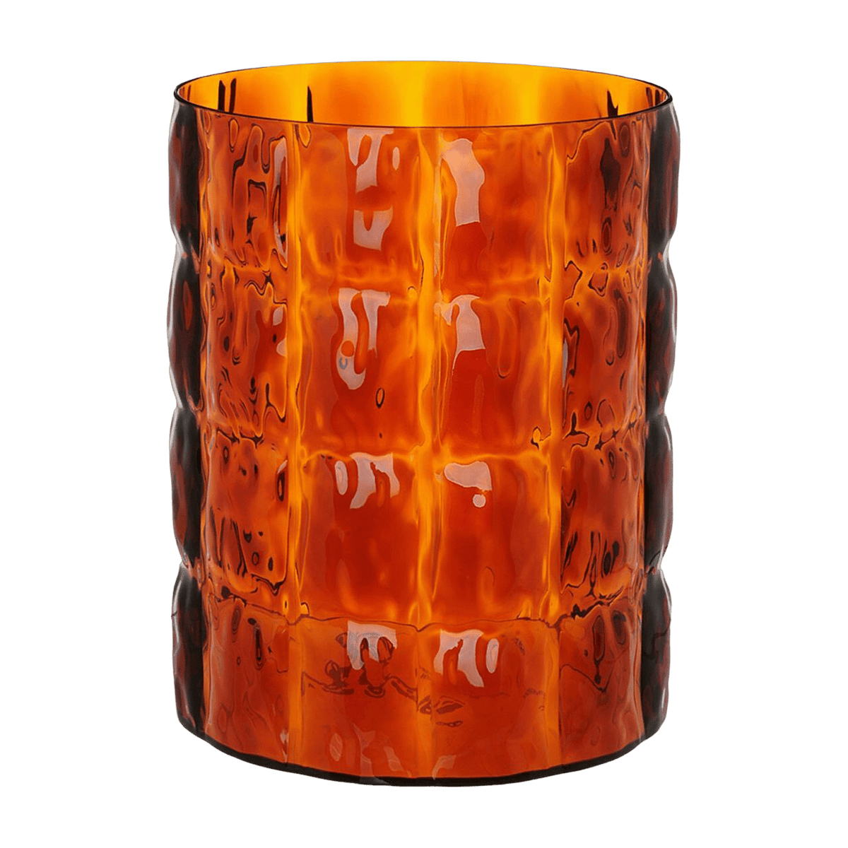 Vase gaufré marron 23 cm Matelasse' - Kartell - The Cool Republic