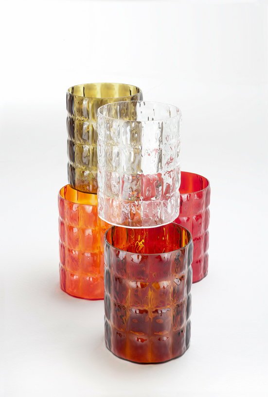 Vase gaufré transparent 23 cm Matelasse' - Kartell - The Cool Republic