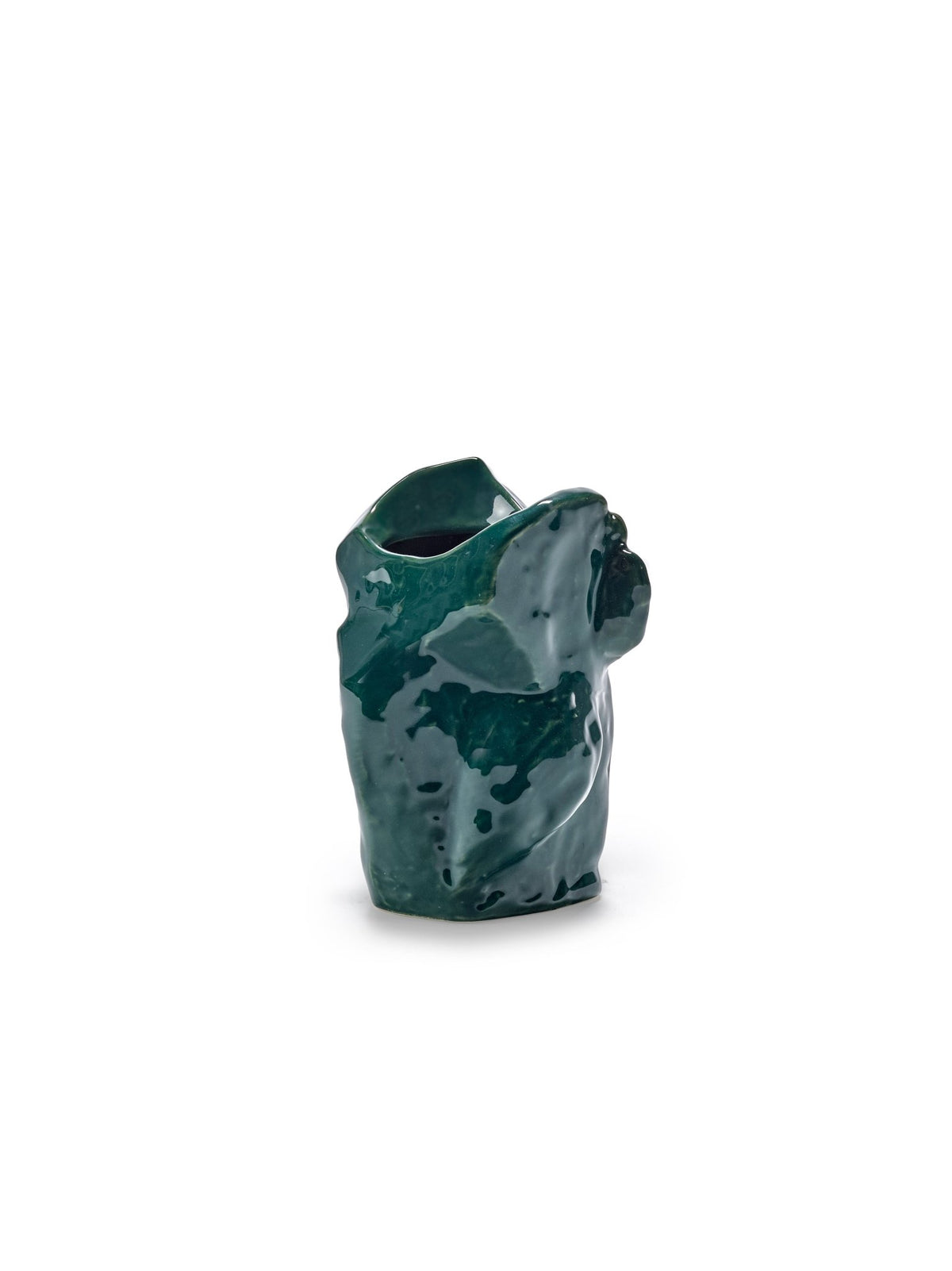 Vase hibou en grès vert foncé 12cm Après Minuit - Serax - The Cool Republic