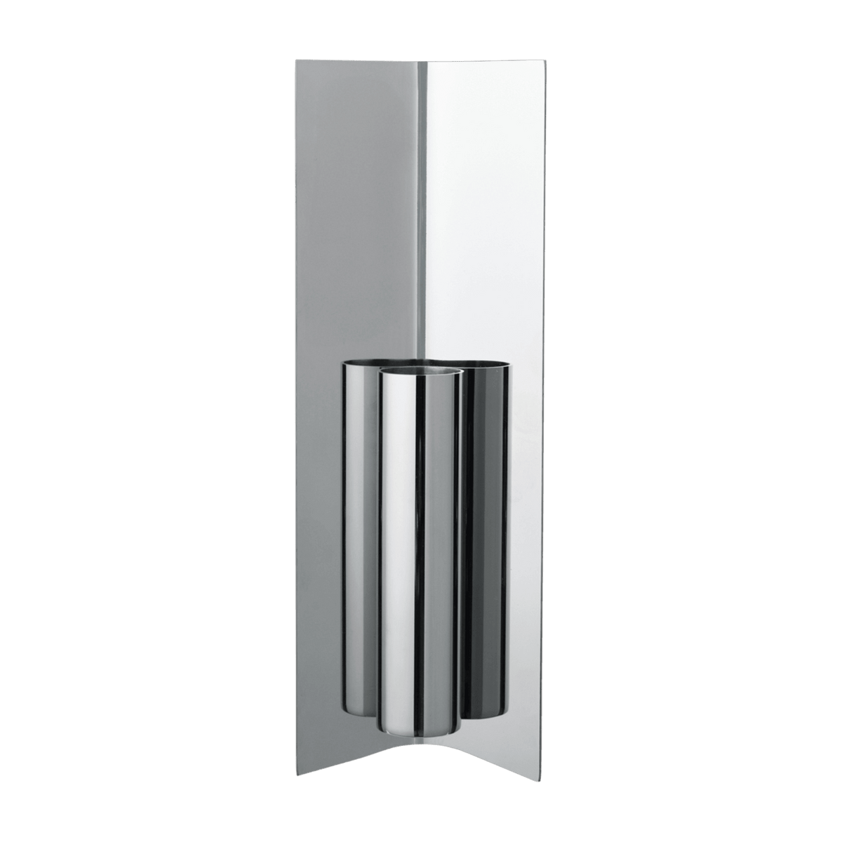 Vase mural en acier inoxydable poli 10x3,5x29cm Eddy - Ferm living - The Cool Republic
