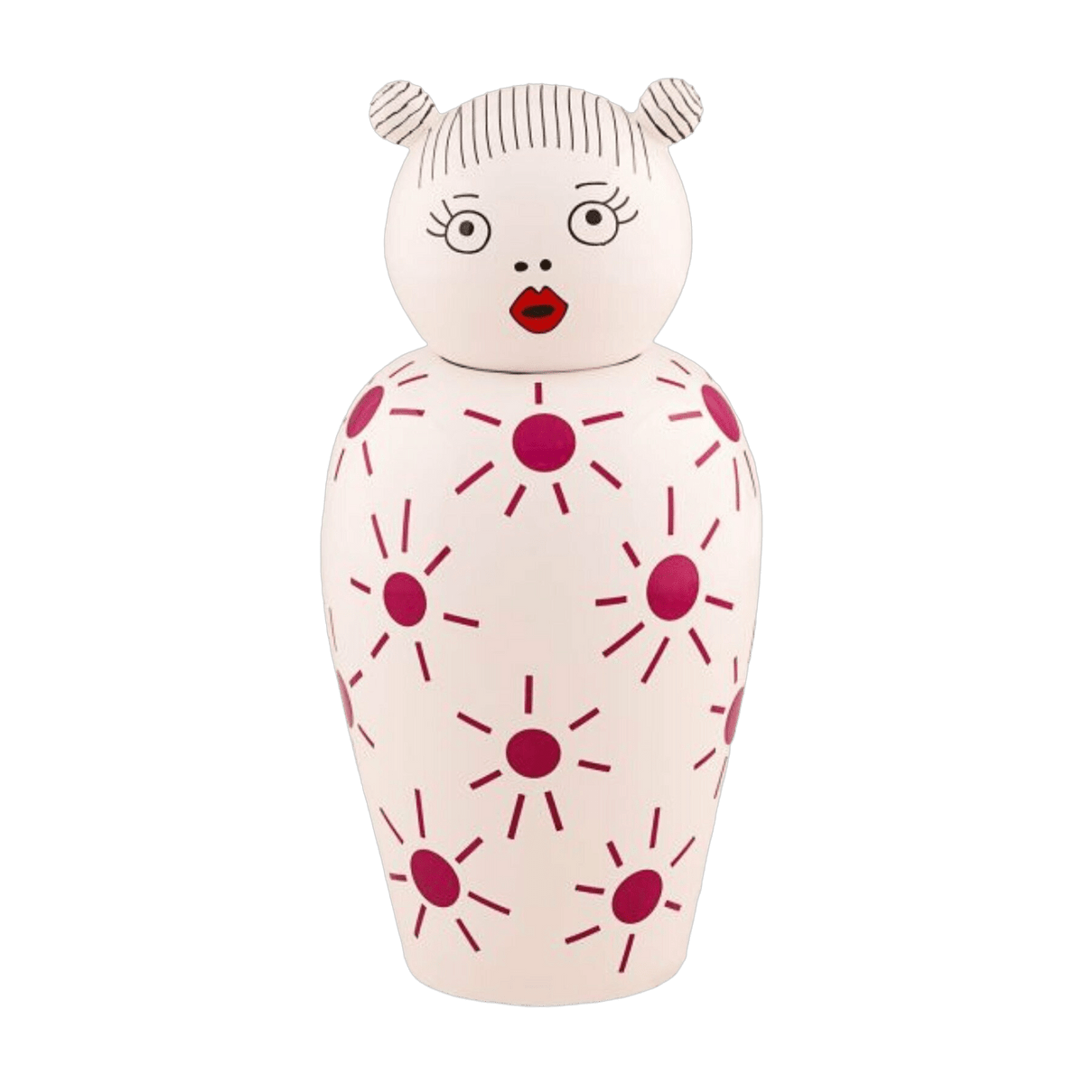 Vase poupée avec couvercle rose 17 x 25 cm Canopie Lula - Seletti - The Cool Republic