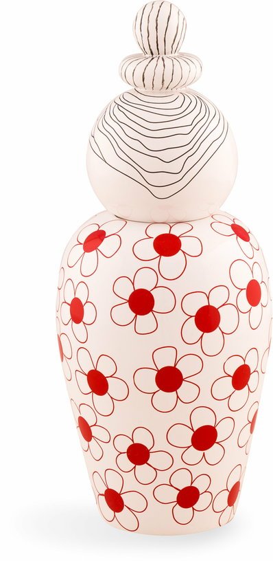 Vase poupée avec couvercle rouge 17 x 25 cm Canopie Pepa - Seletti - The Cool Republic