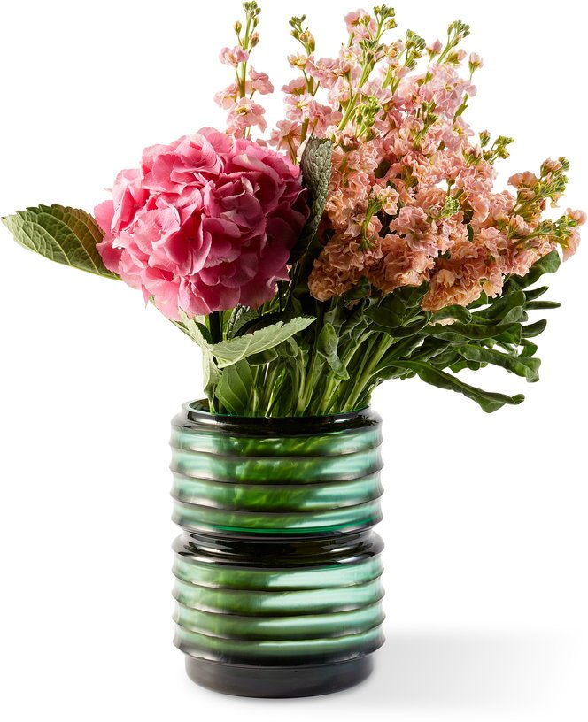 Vase rond en verre vert 20x27cm Layer - Pols Potten - The Cool Republic