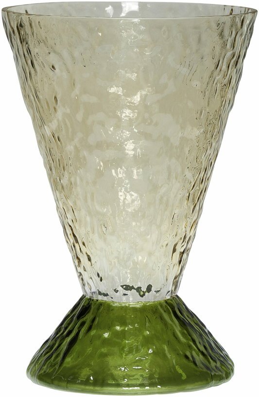Vase rond en verre vert 20x29 cm Abyss - Hübsch - The Cool Republic