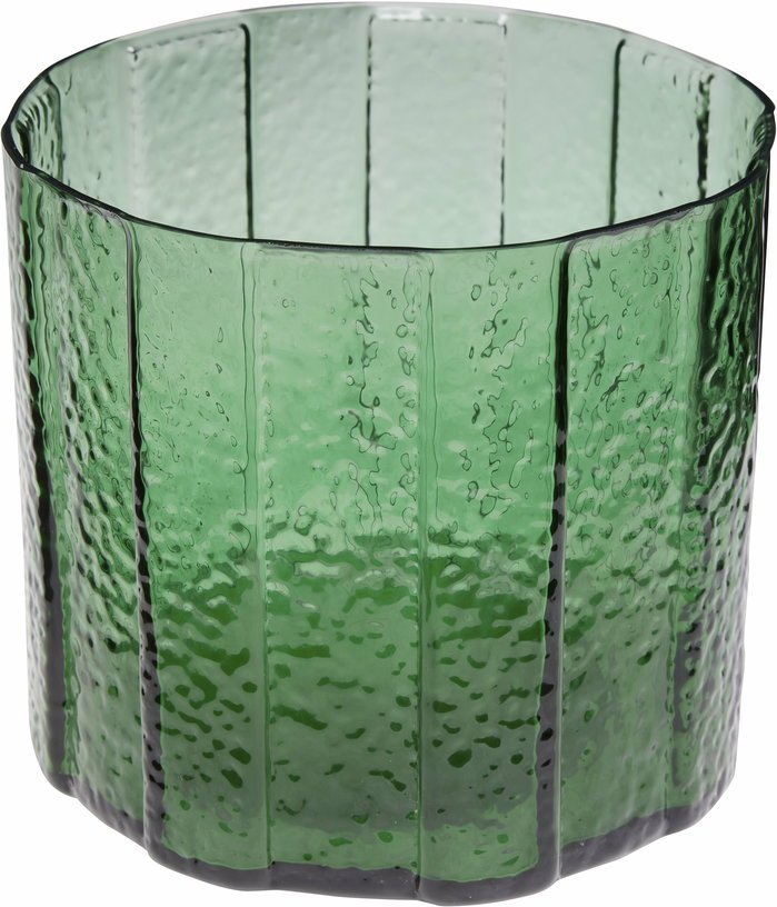 Vase rond en verre vert 23x20 cm Emerald - Hübsch - The Cool Republic