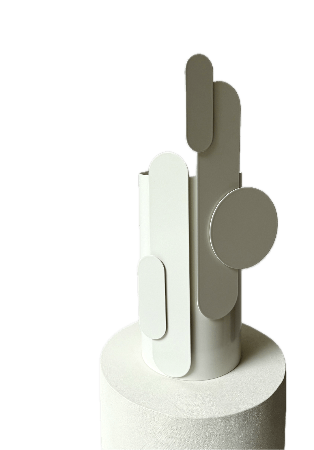 Vase sculptural en métal et verre blanc 30cm Toty - Mlle Jo - The Cool Republic