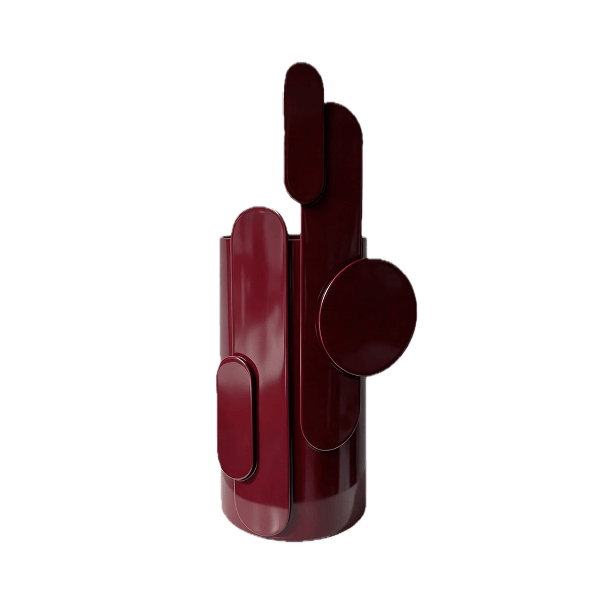 Vase sculptural en métal et verre bordeaux 20cm Toty - Mlle Jo - The Cool Republic