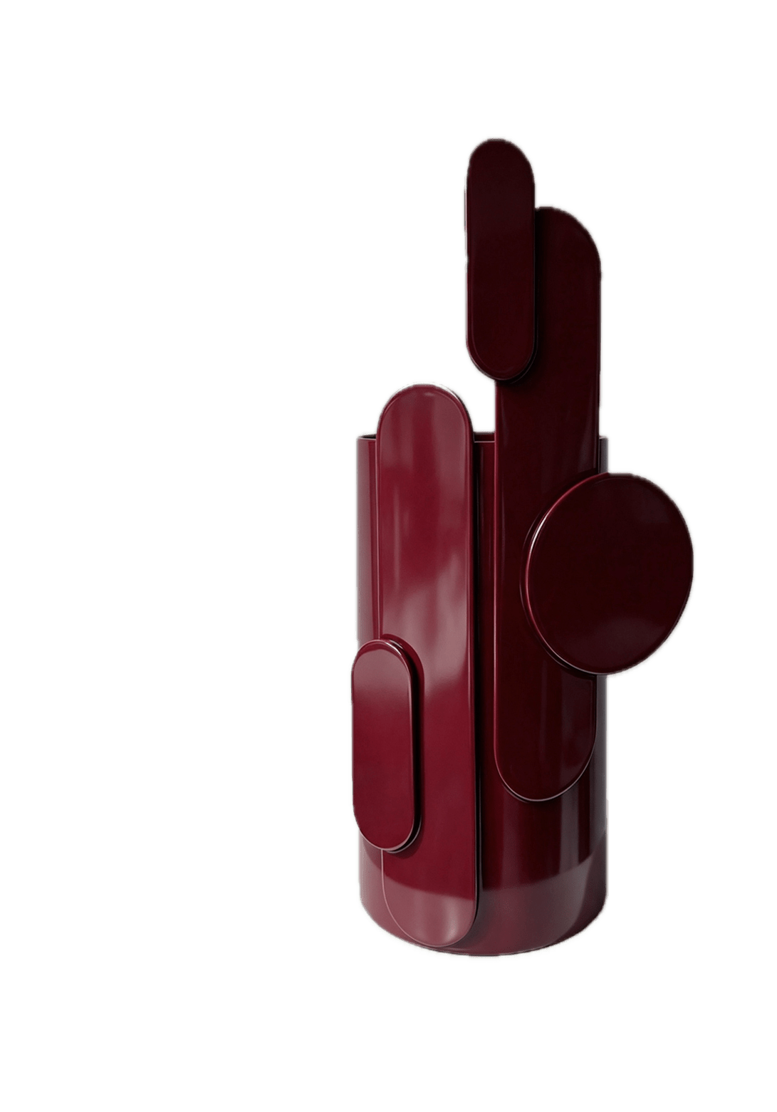 Vase sculptural en métal et verre bordeaux 30cm Toty - Mlle Jo - The Cool Republic