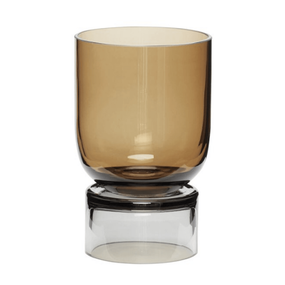 Vase sur pied en verre ambre et gris 660ml - Hübsch - The Cool Republic