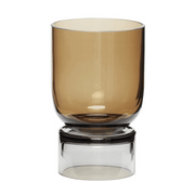 Vase sur pied en verre ambre et gris 660ml - Hübsch - The Cool Republic