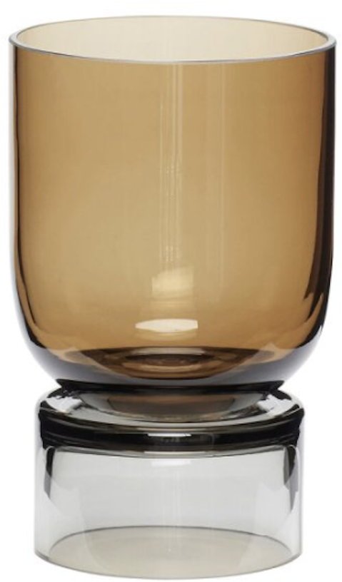 Vase sur pied en verre ambre et gris 660ml - Hübsch - The Cool Republic