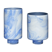Vases en verre bleu et blanc (lot de 2) Cloud - Hübsch - The Cool Republic
