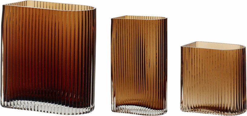 Vases en verre couleur ambre (lot de 3) Elements - Hübsch - The Cool Republic