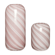 Vases en verre rose et blanc (lot de 2) Candy - Hübsch - The Cool Republic