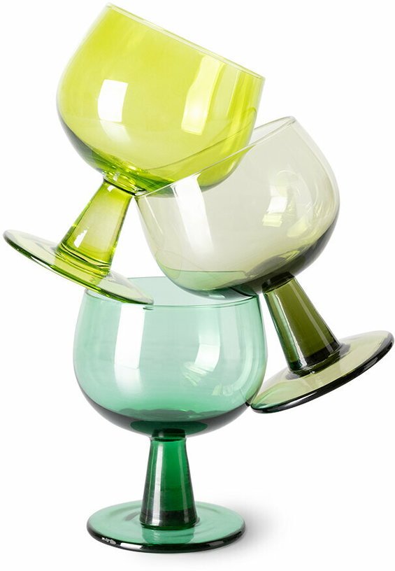 Verre à vin Low Fern Green (lot de 4) - HKliving - The Cool Republic