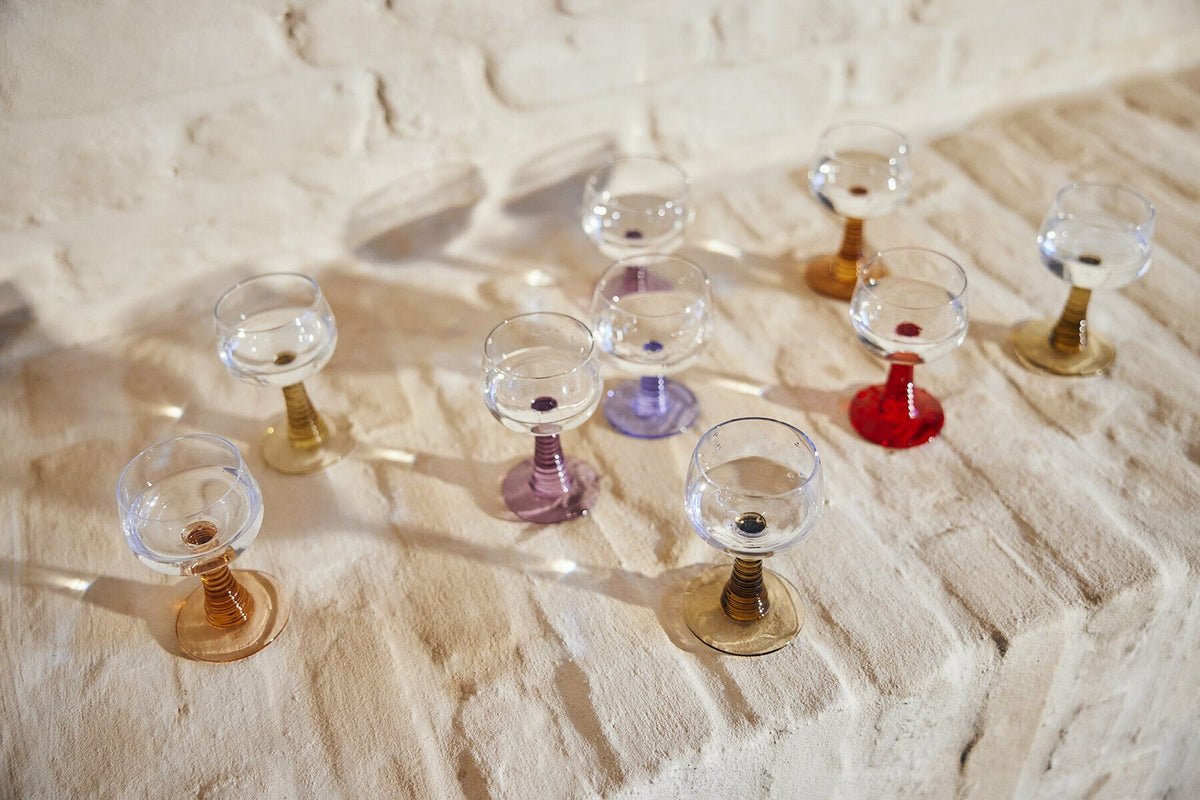 Swirl Wine Glass High Blue - HKliving - The Cool Republic