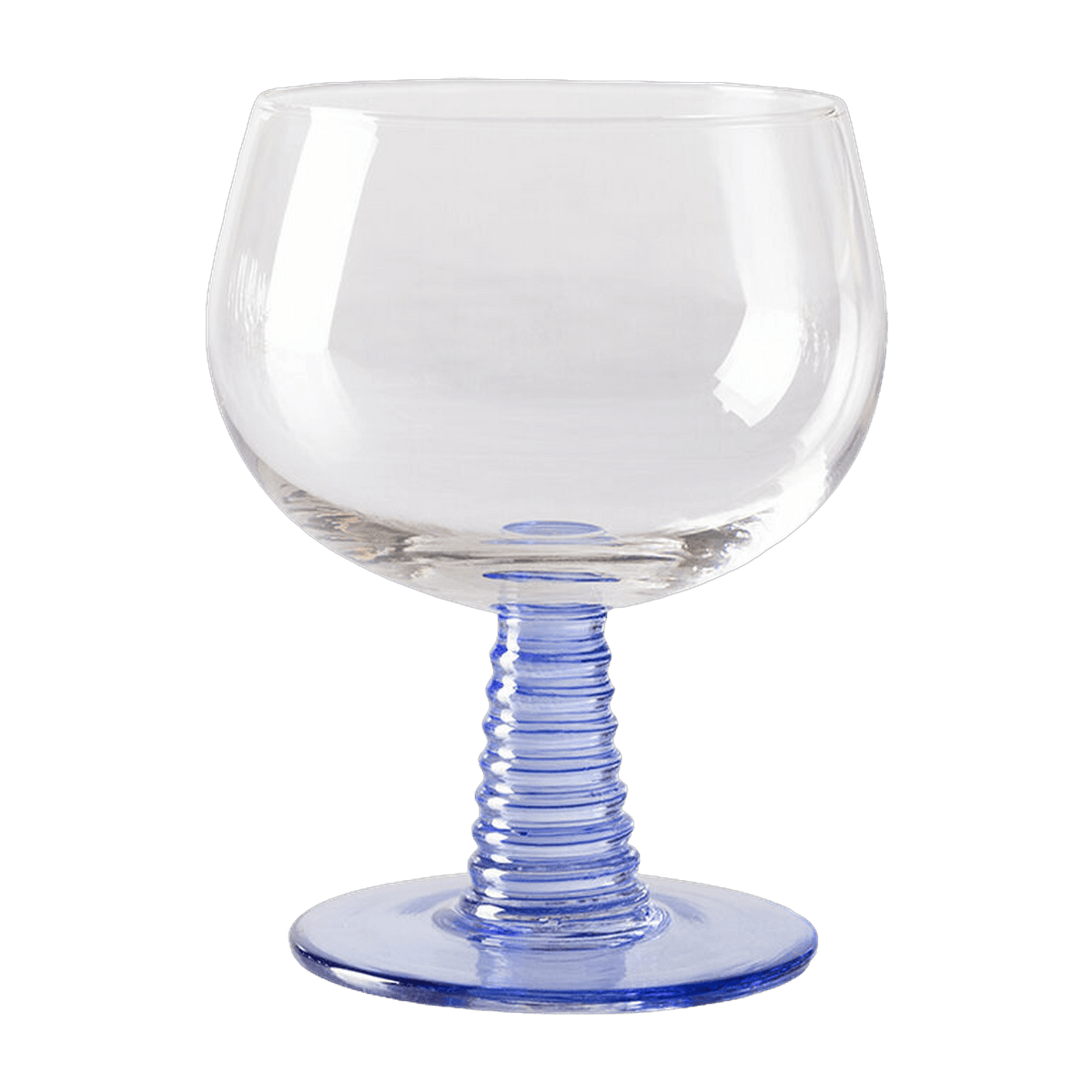 Swirl Wine Glass Low Blue - HKliving - The Cool Republic