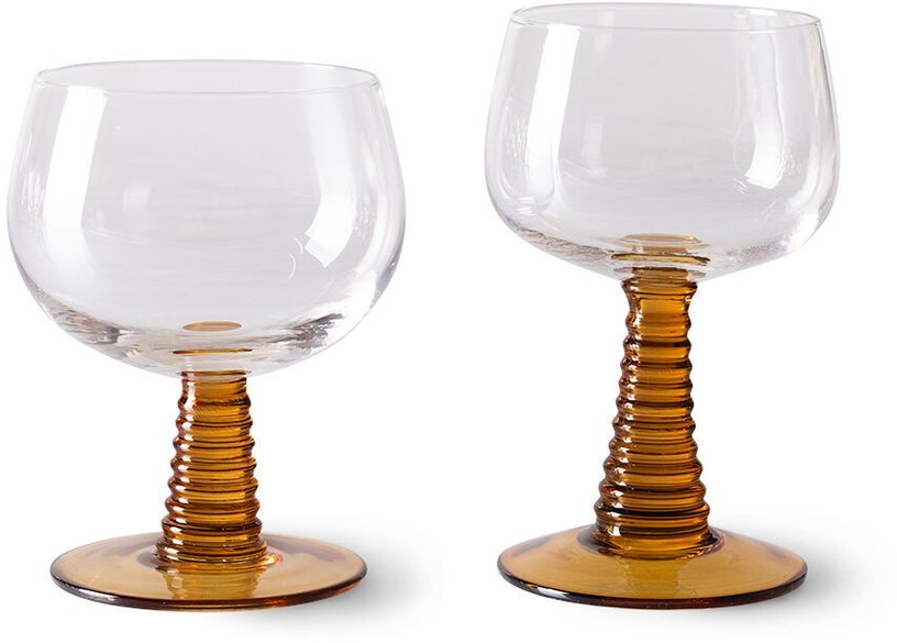 Verre à vin "tourbillon" High Ochre - HKLIVING - The Cool Republic