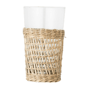 Verre avec tressage jonc de mer transparent Daphne - Bloomingville - The Cool Republic