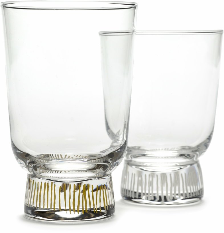 Verre en verre à rayures dorées Feast - Serax - The Cool Republic