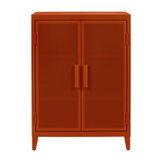 Vestiaire en acier perforé B2 bas Terracotta mat fine texture - Tolix - The Cool Republic