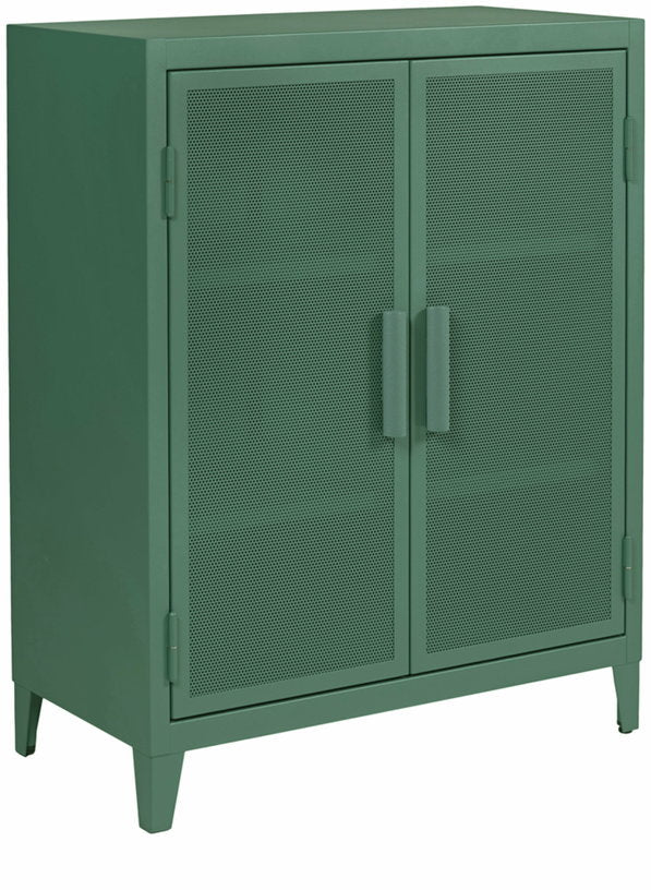 Vestiaire en acier perforé B2 bas Vert lichen mat fine texture - Tolix - The Cool Republic