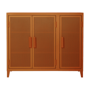 Vestiaire en acier perforé B3 bas Terracotta mat fine texture - Tolix - The Cool Republic