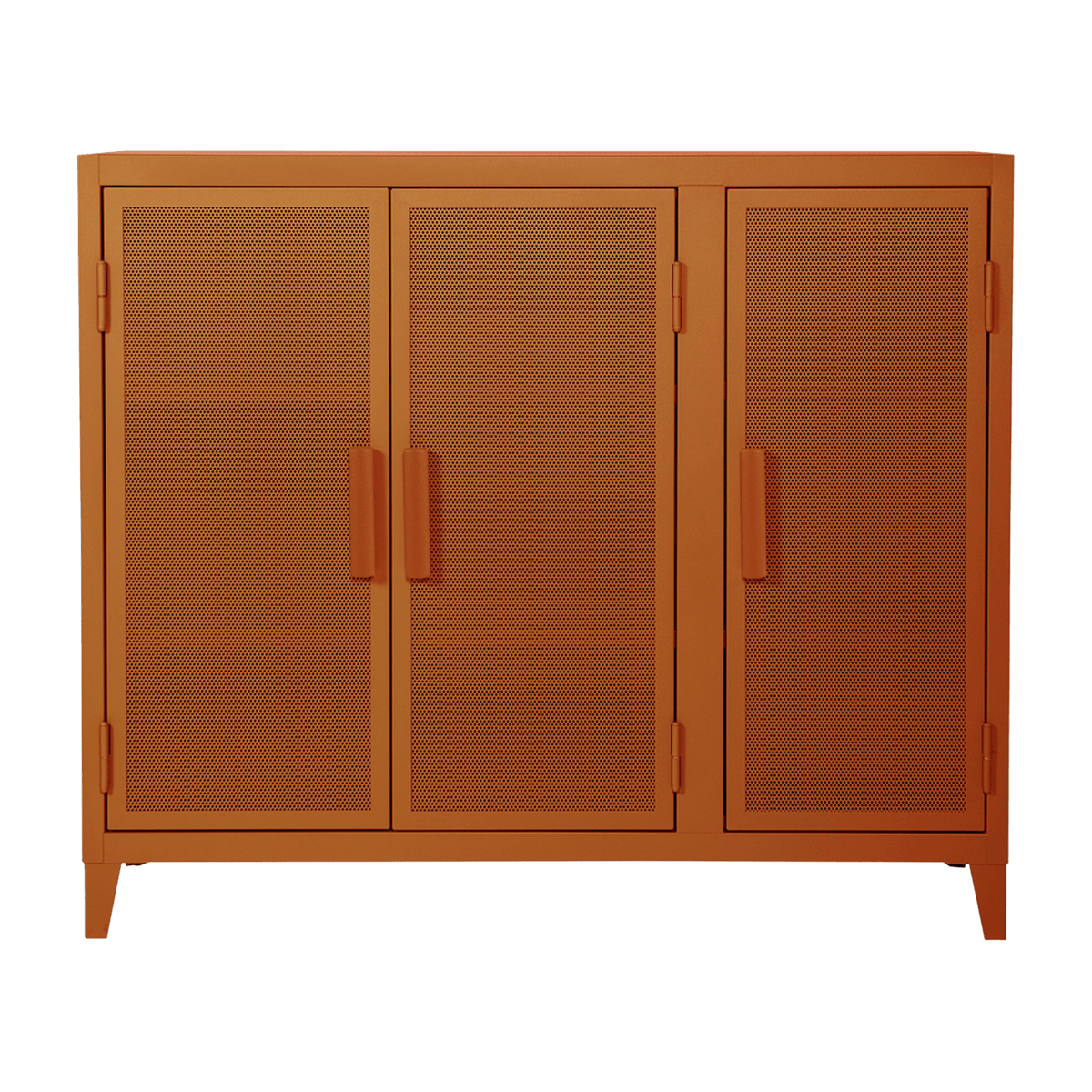 Vestiaire en acier perforé B3 bas Terracotta mat fine texture - Tolix - The Cool Republic