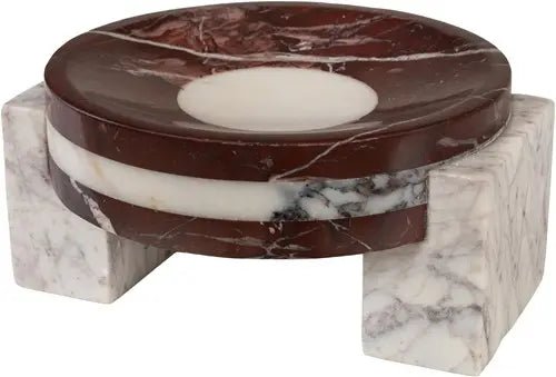 Vide-poche en marbre rond bicolore 21x19x10cm Alton - Versmissen - The Cool Republic