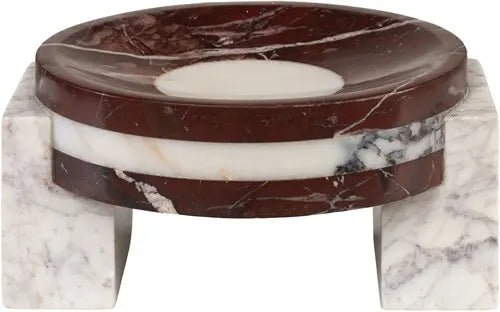 Vide-poche en marbre rond bicolore 21x19x10cm Alton - Versmissen - The Cool Republic