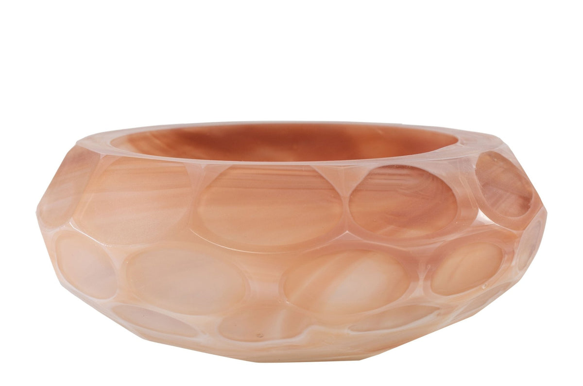 Vide-poche en verre soufflé à la bouche rose 19x8cm - Versmissen - The Cool Republic